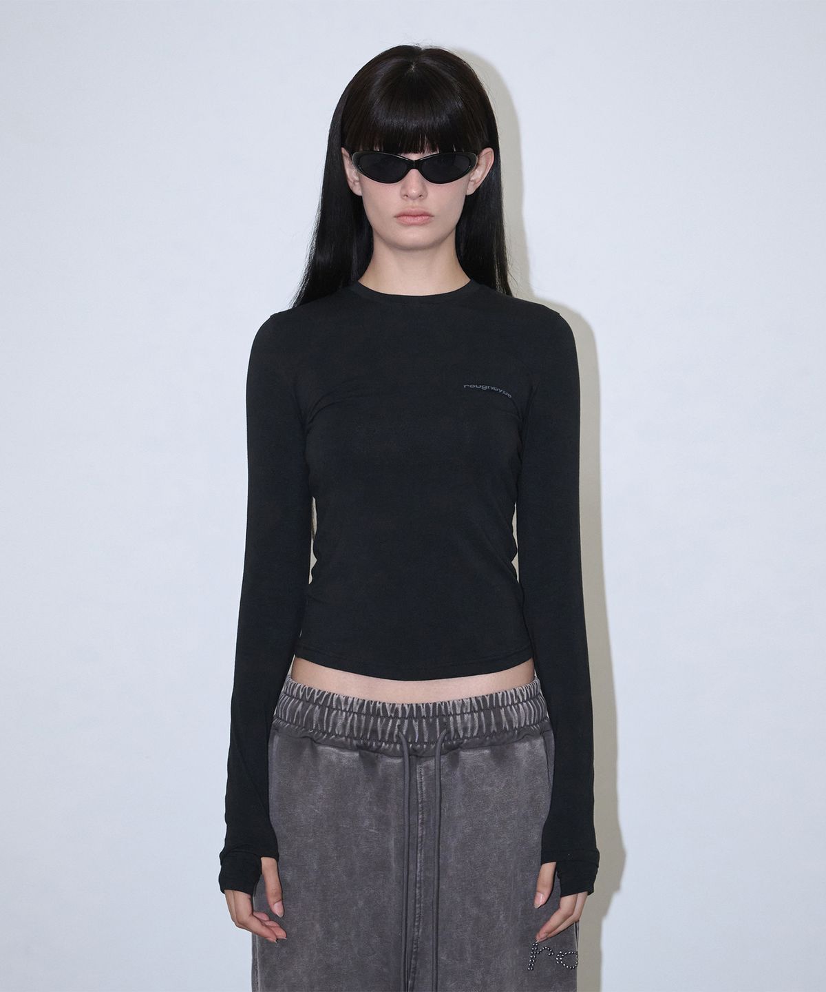 로타입(ROUGHTYPE) Slim Warmer T-shirt - Black