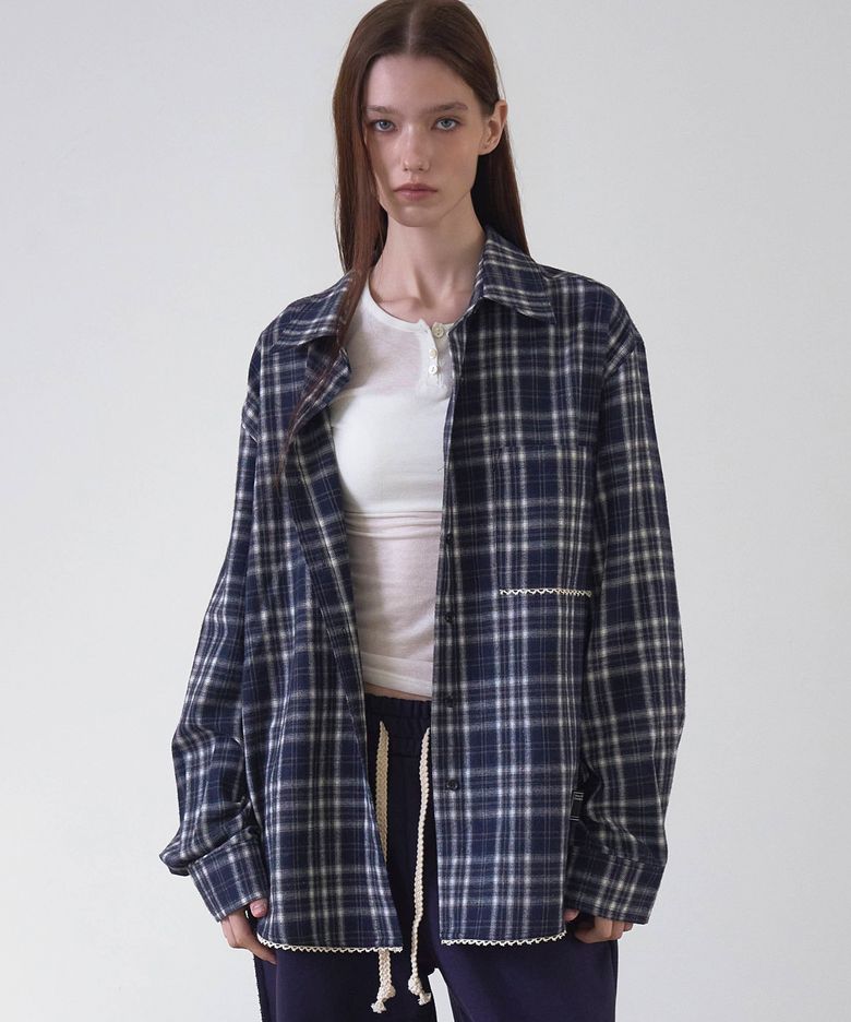 Cottage Cotton Check Shirt Navy