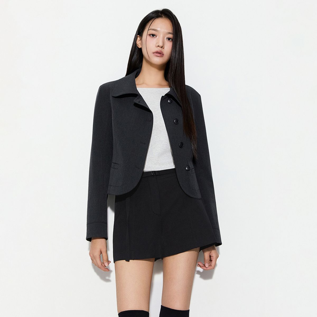 미쏘(MIXXO) 라운드카라 자켓_MIWJKG917G