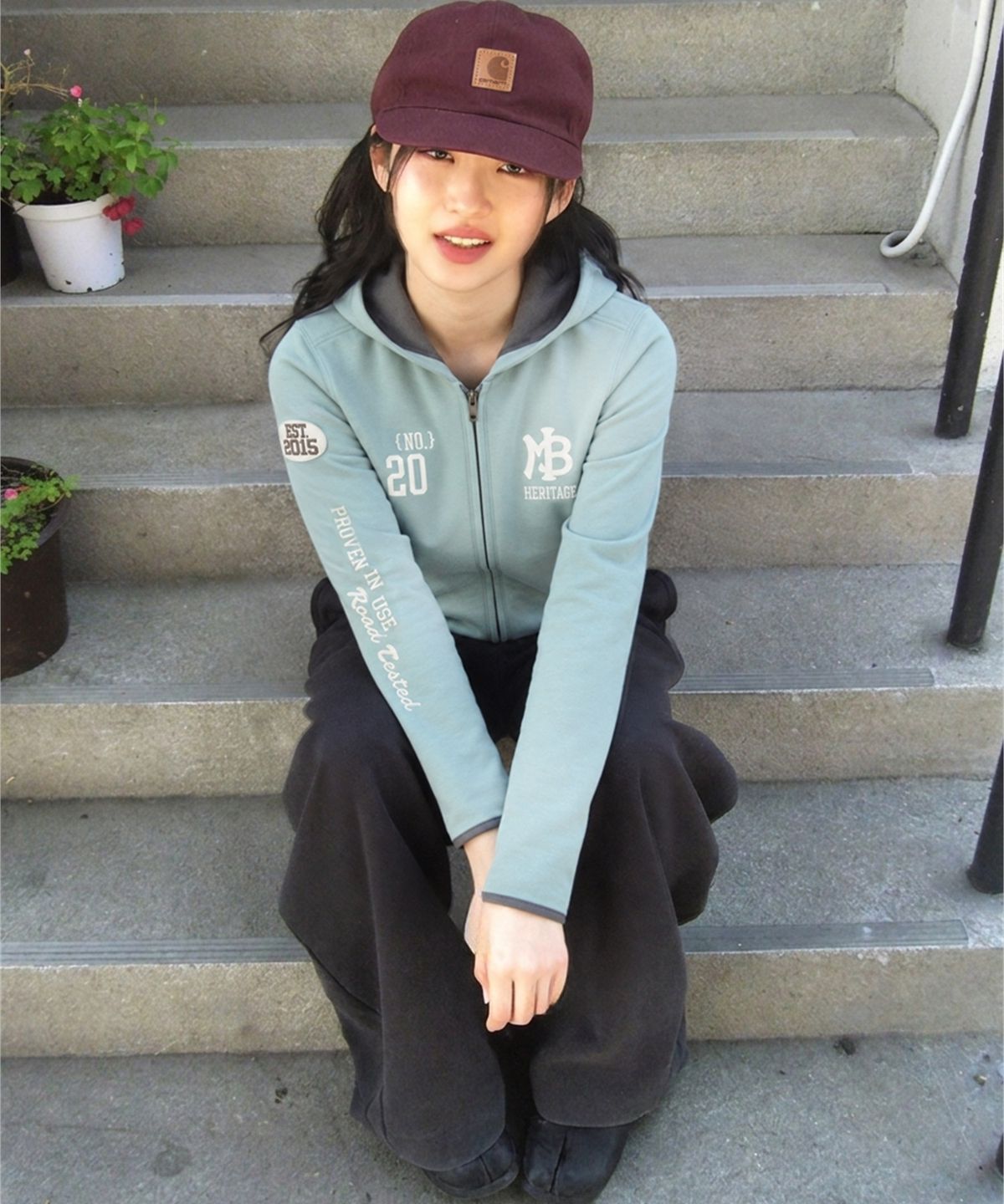 메인부스(MAINBOOTH) Women Heritage Washed Hood Zip-up(MINT)
