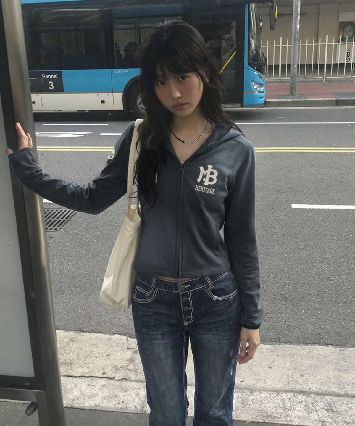 메인부스(MAINBOOTH) Women Heritage Washed Hood Zip-up(MIDNIGHT NAVY)