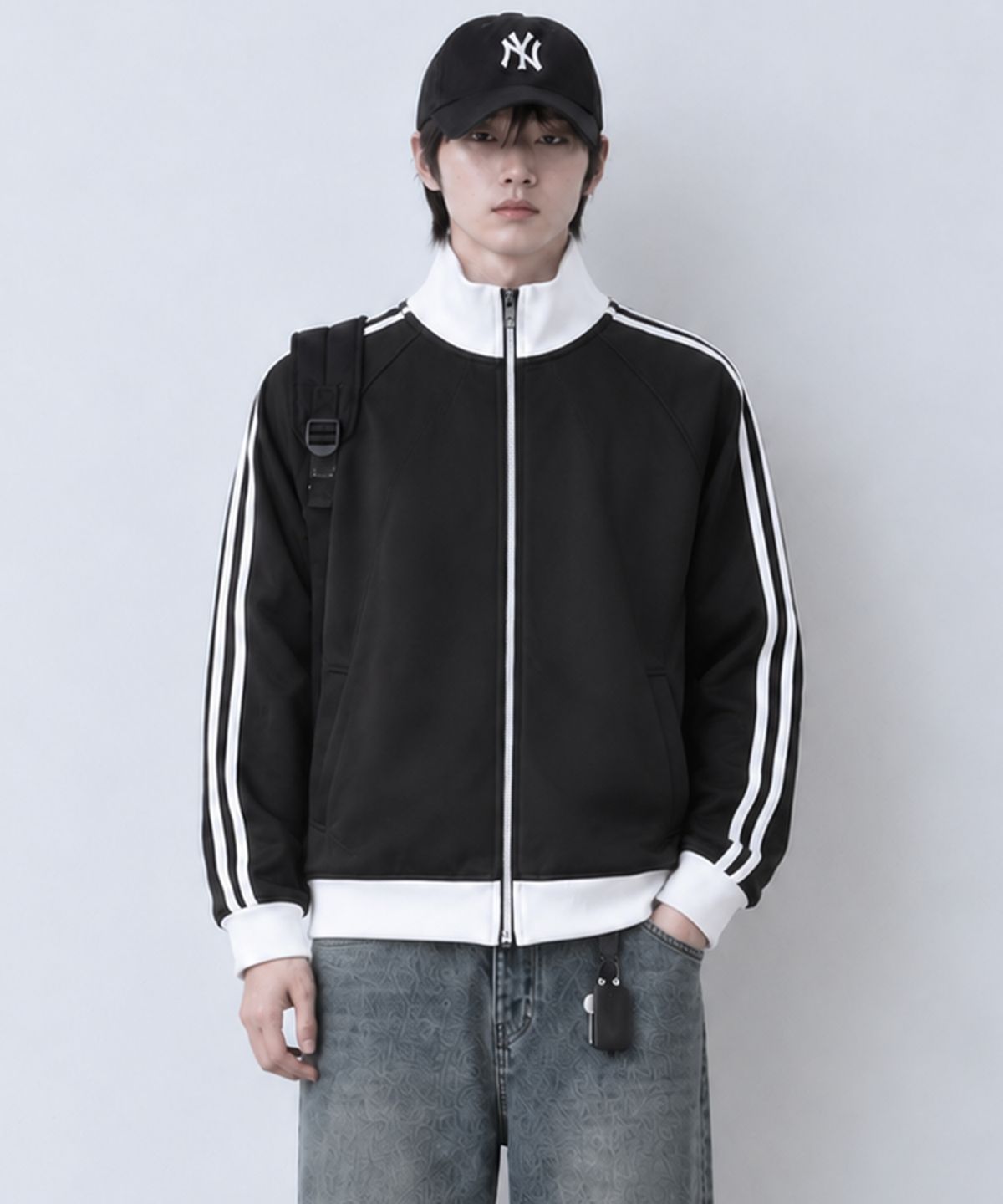 페이더먼트(FADERMENT) 트랙 져지 투웨이 집업(블랙)