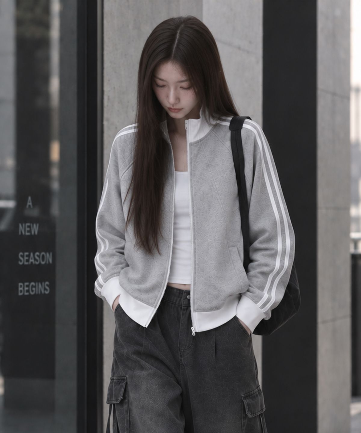 페이더먼트(FADERMENT) 트랙 져지 투웨이 집업(블랙,그레이)