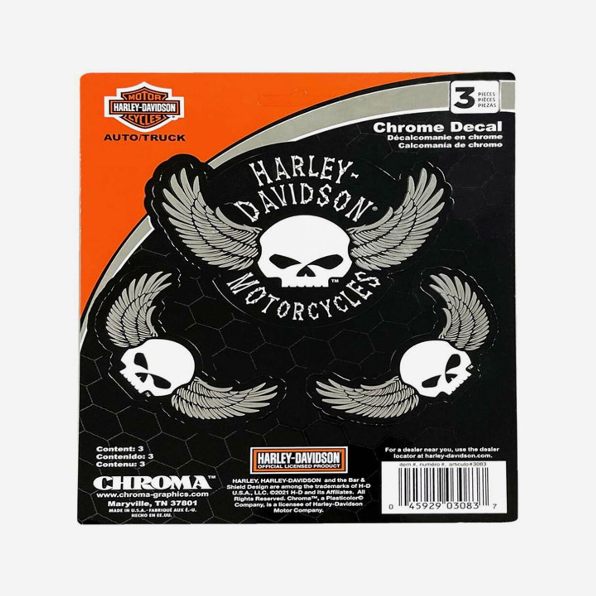 할리데이비슨(HARLEY-DAVIDSON) 스컬 윙즈 그래픽 데칼