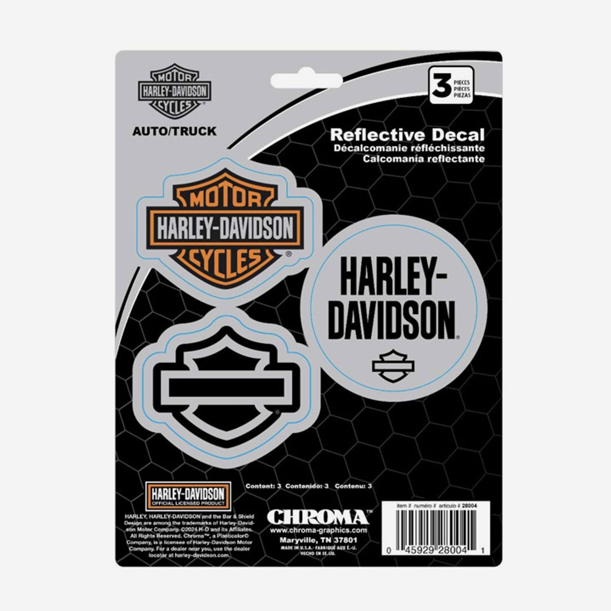 할리데이비슨(HARLEY-DAVIDSON) 3피스 반사 바앤실드 데칼