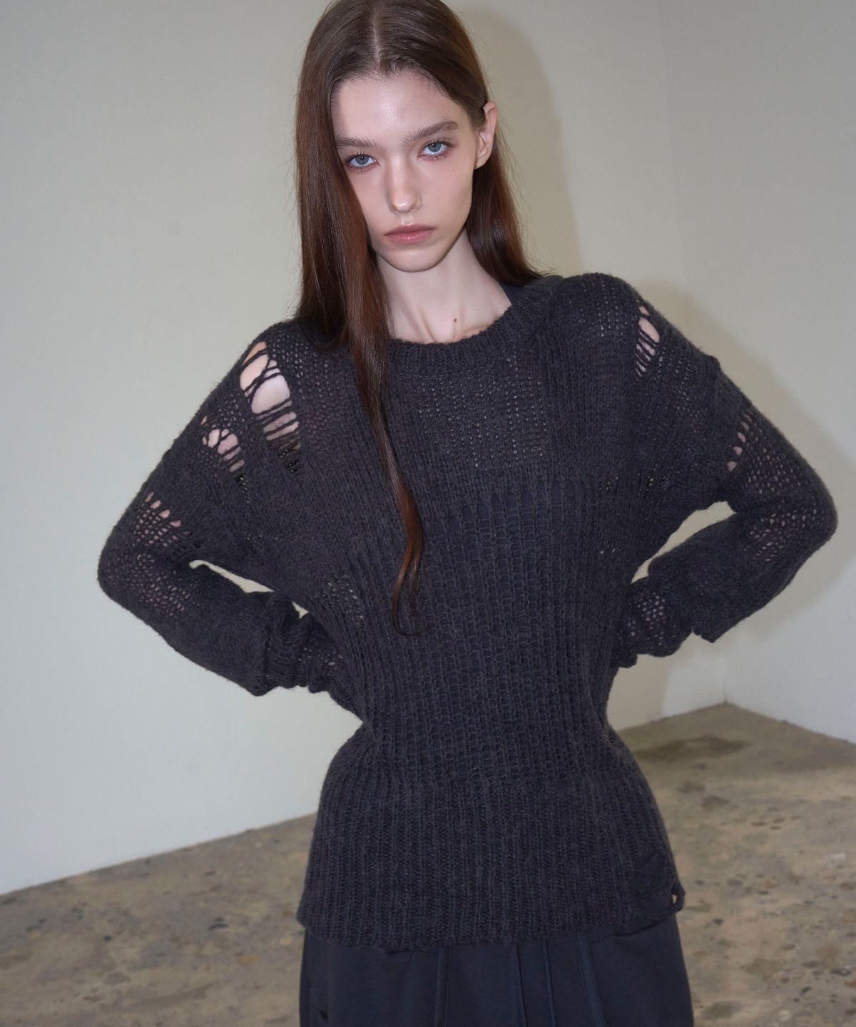 신앤리(SSIN AND LEE) Patina Vintage Mohair Knit Charcoal