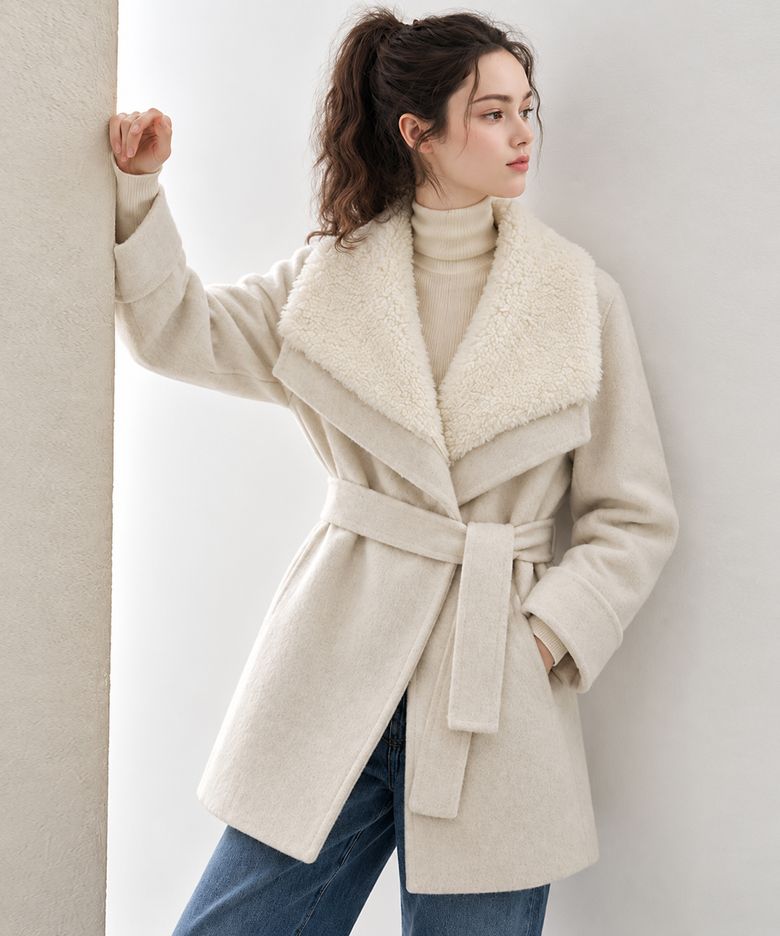 울 블렌드 시어링 카라 핸드메이드 코트_N6DCT014C