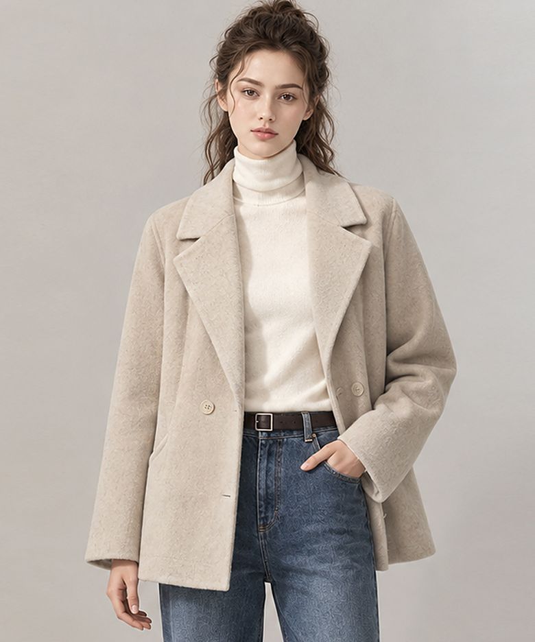 울 핸드메이드 테일러드 하프 코트_N6DCT007C