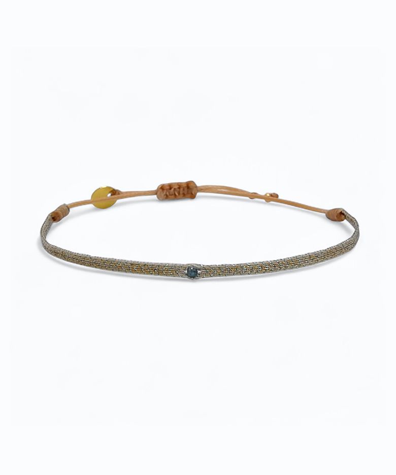 [Leju] Handwoven Diamond Bracelet in Green Tone