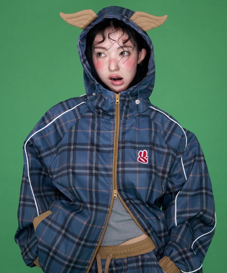 Wing Mix Check Windbreaker
