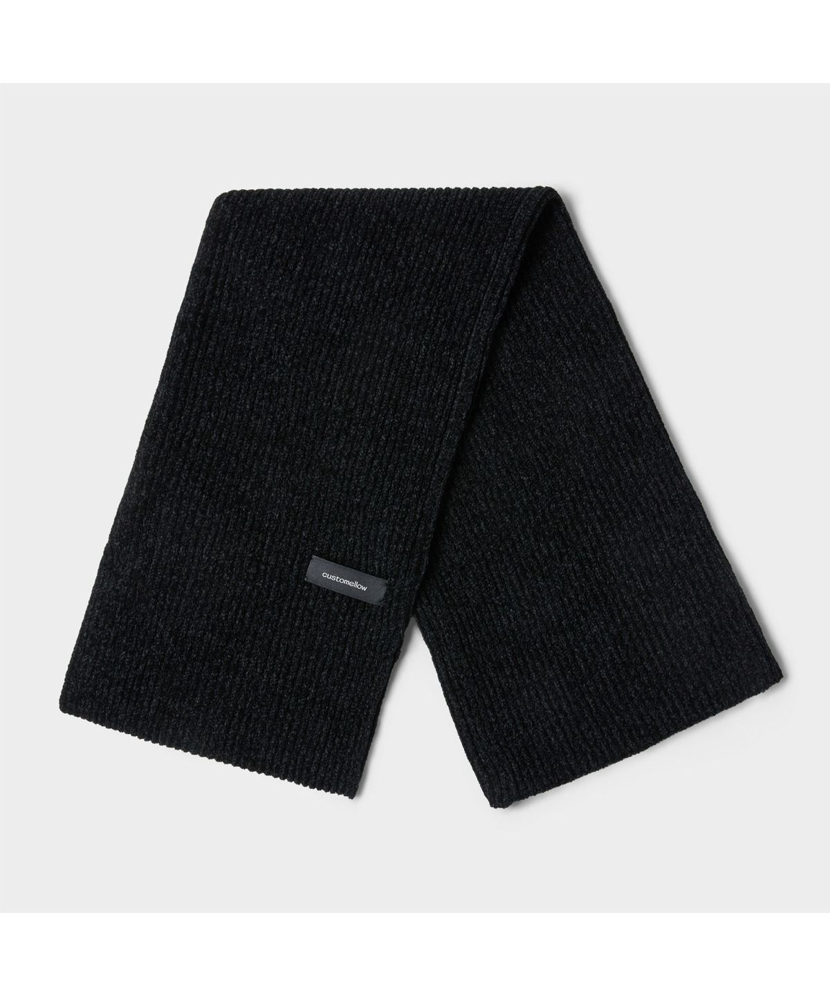 커스텀멜로우(CUSTOMELLOW) 블랙 셔닐 머플러 CAAJX26512BKX