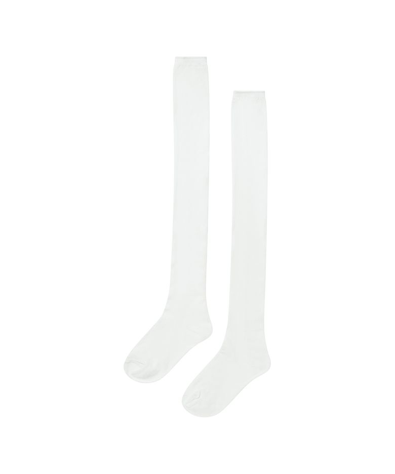 Label Long Rib Socks - Ivory