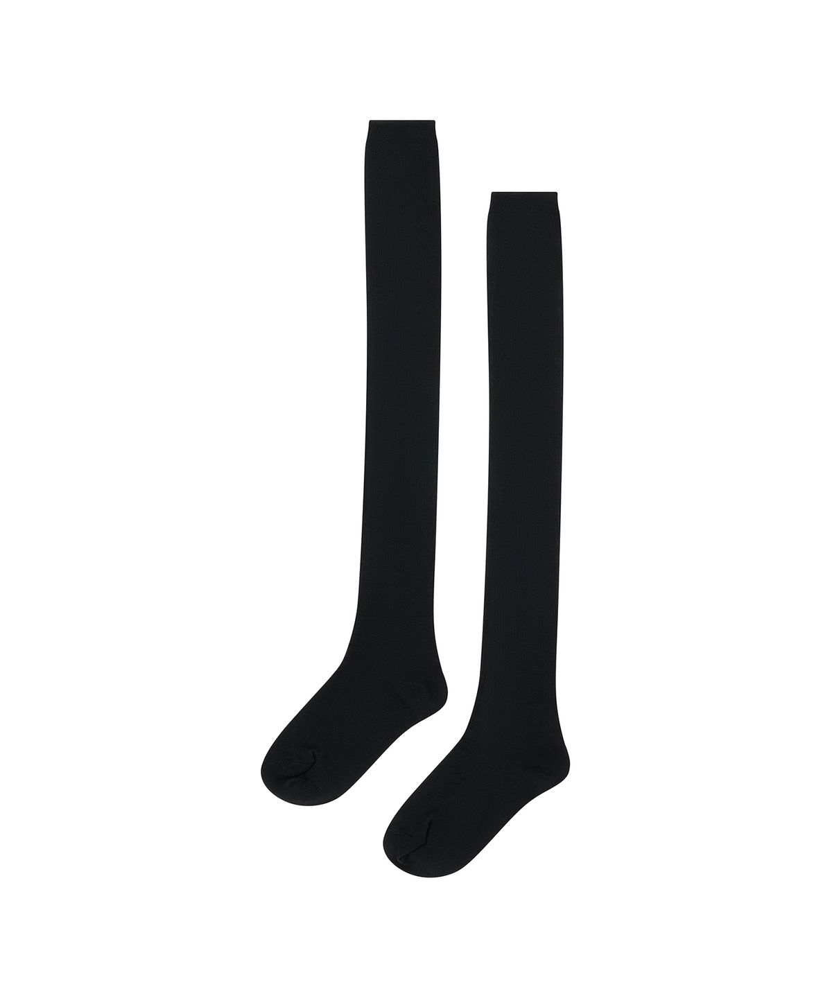 로타입(ROUGHTYPE) Label Long Rib Socks - Black