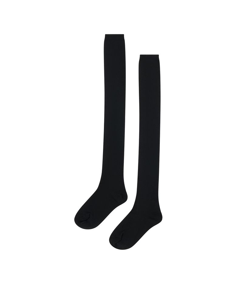 Label Long Rib Socks - Black