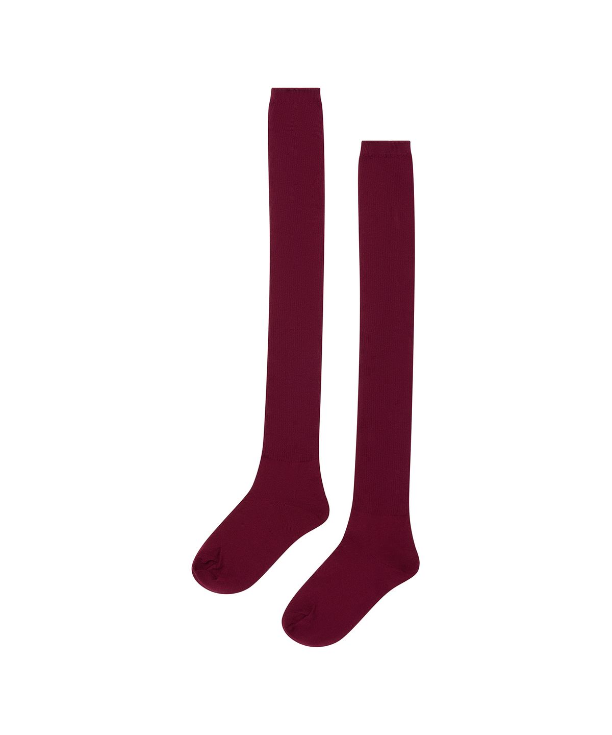 로타입(ROUGHTYPE) Label Long Rib Socks - Burgundy