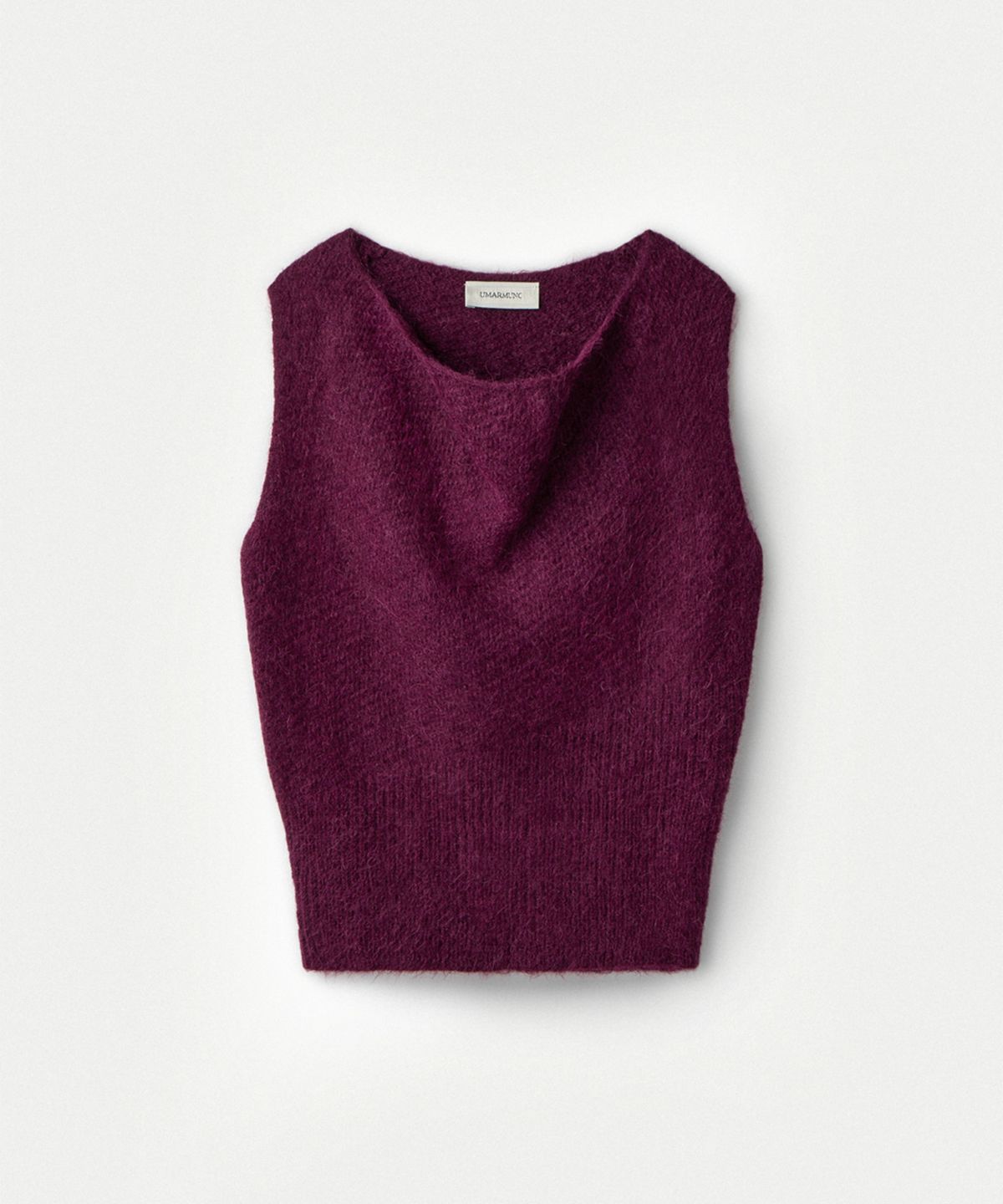 우마뭉(UMARMUNG) Peruvian baby alpaca yarn cowl neck vest_Purple