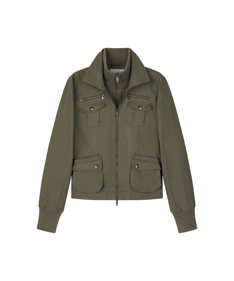 2-way Utility Zip-up Jacket - Khaki