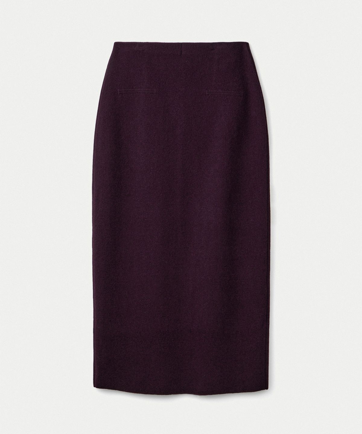 우마뭉(UMARMUNG) Wool cashmere double faced maxi skirt_Black berry
