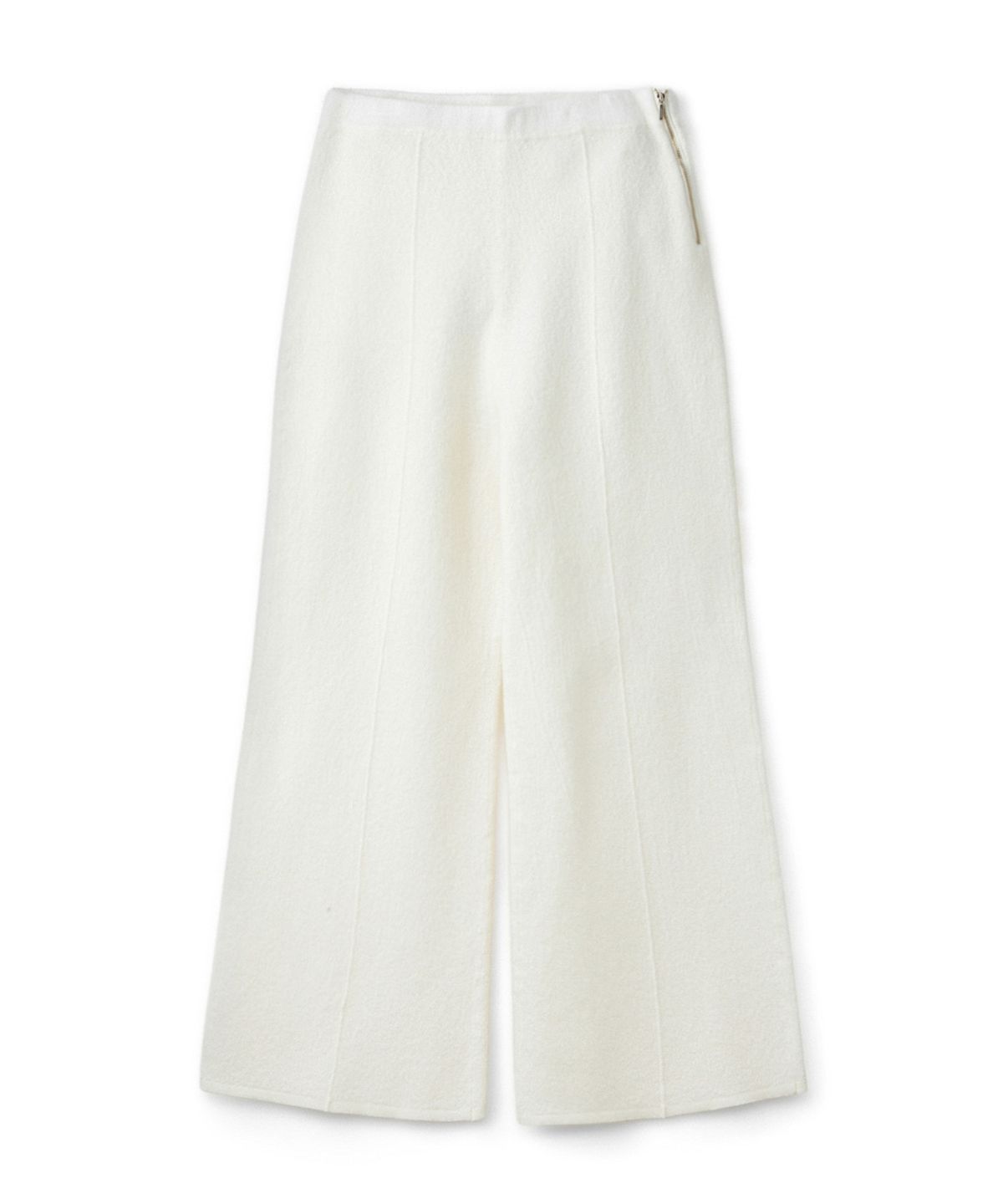 우마뭉(UMARMUNG) Pure merino boiled wool semi bell bottom pant_Ivory