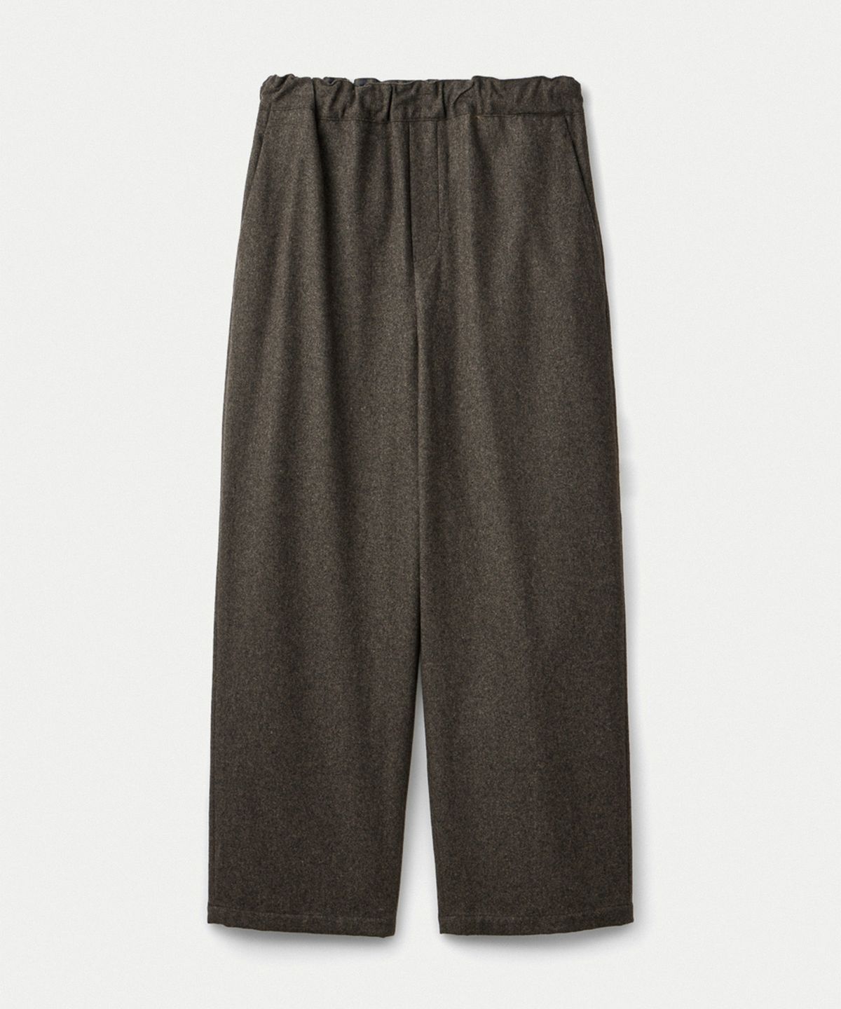 우마뭉(UMARMUNG) Wool cashmere straight pants_Dark olive