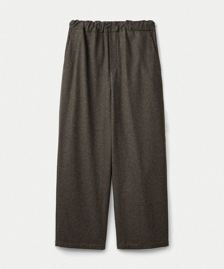 Wool cashmere straight pants_Dark olive