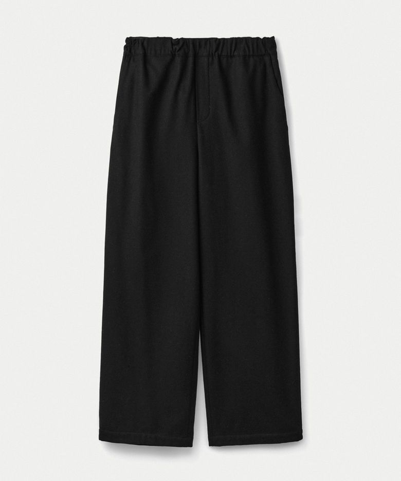 Wool cashmere straight pants_Black