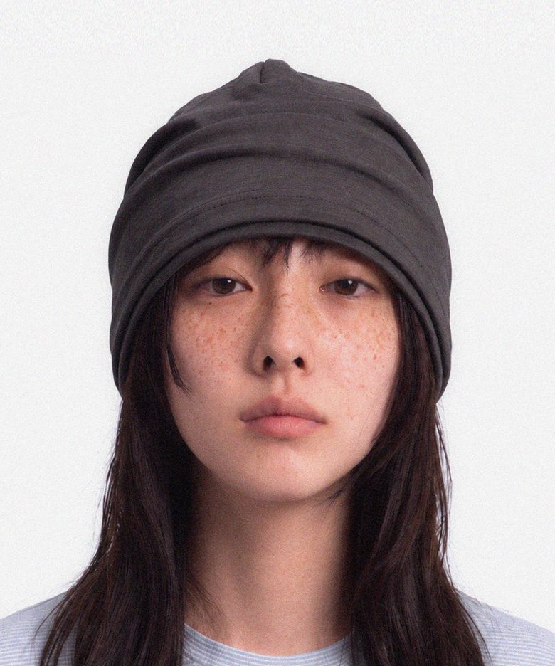 겨울 롤업 이중 레이어드 슬러브 롱비니 남녀공용 모자 DOUBLE KNIT HAT / AG WOOL / DUSTY CHARCOAL