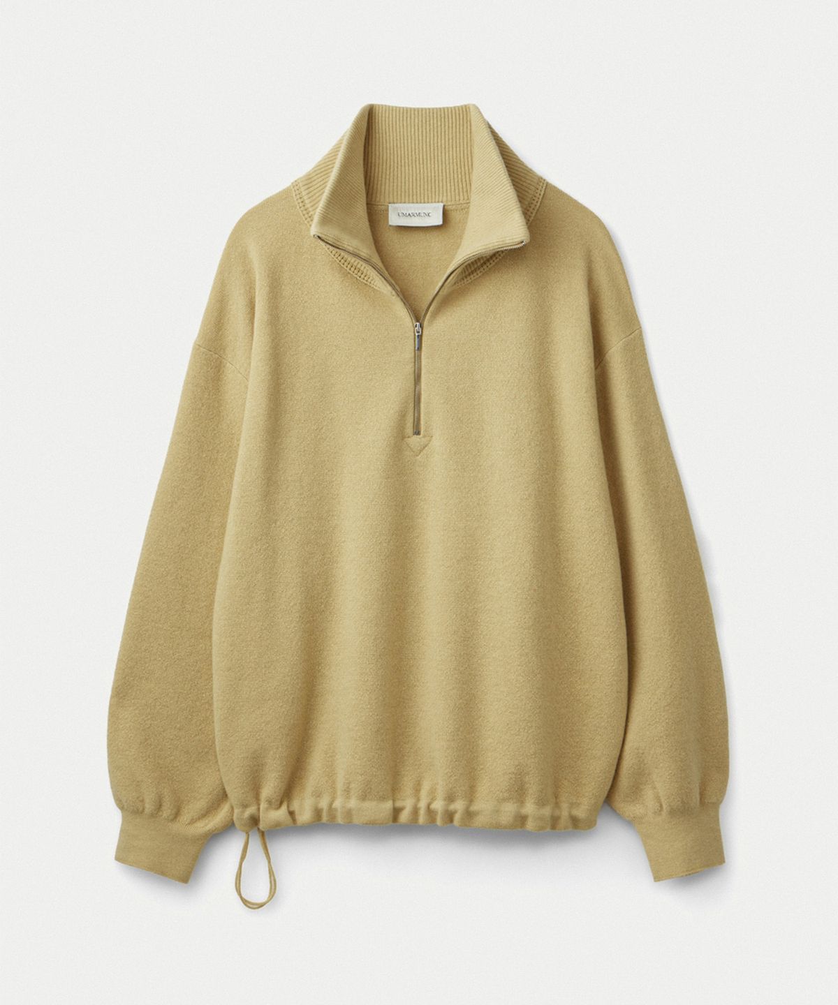 우마뭉(UMARMUNG) Merino wool half zip-up pullover_Ochre yellow
