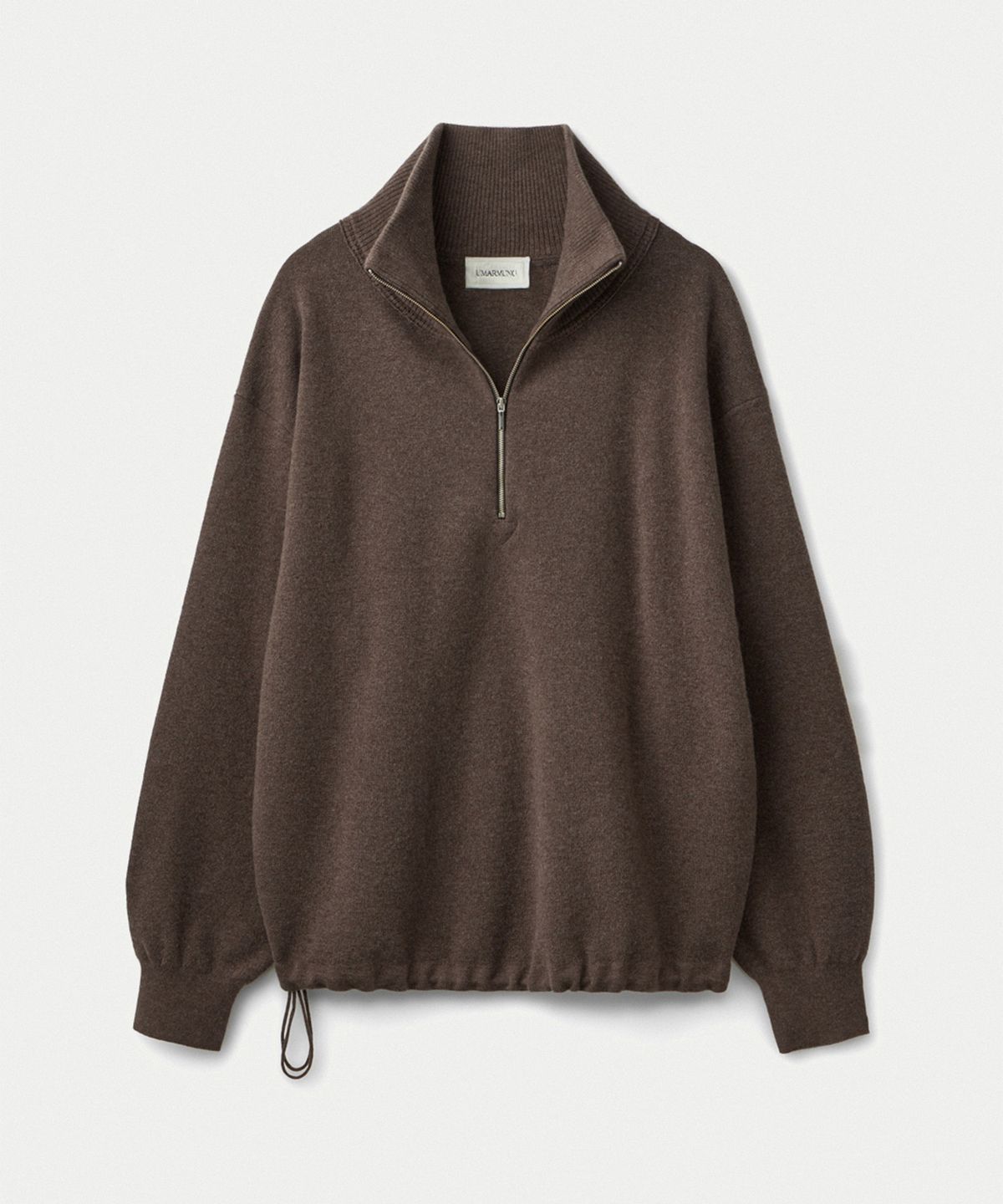 우마뭉(UMARMUNG) Merino wool half zip-up pullover_Taupe
