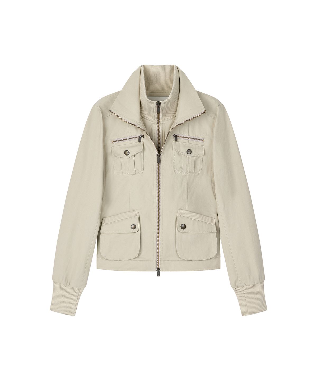 로타입(ROUGHTYPE) 2-way Utility Zip-up Jacket - Light beige