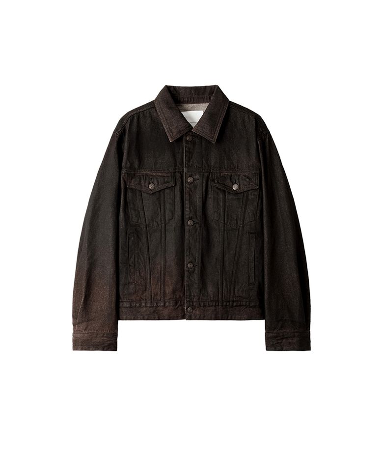 SI HAND COATED TRUCKER JACKET Burnt Black