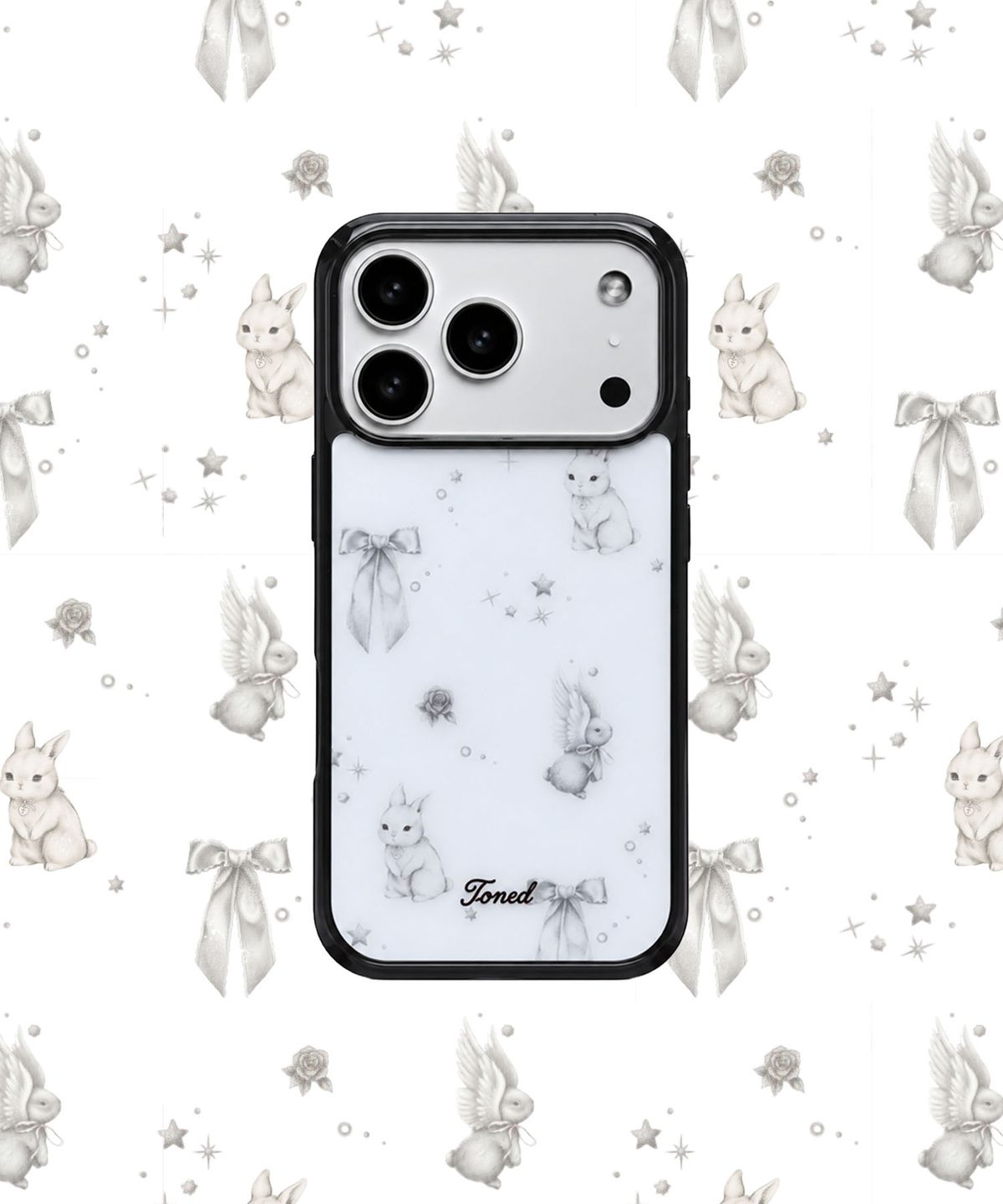 톤드(TONED) Angel bunnies iphone case (pure white)