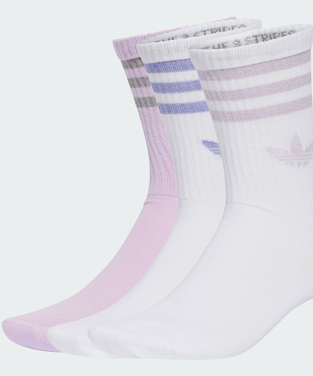아디다스(ADIDAS) 3-스트라이프 글리터 크루 삭스 3켤레 KR4217