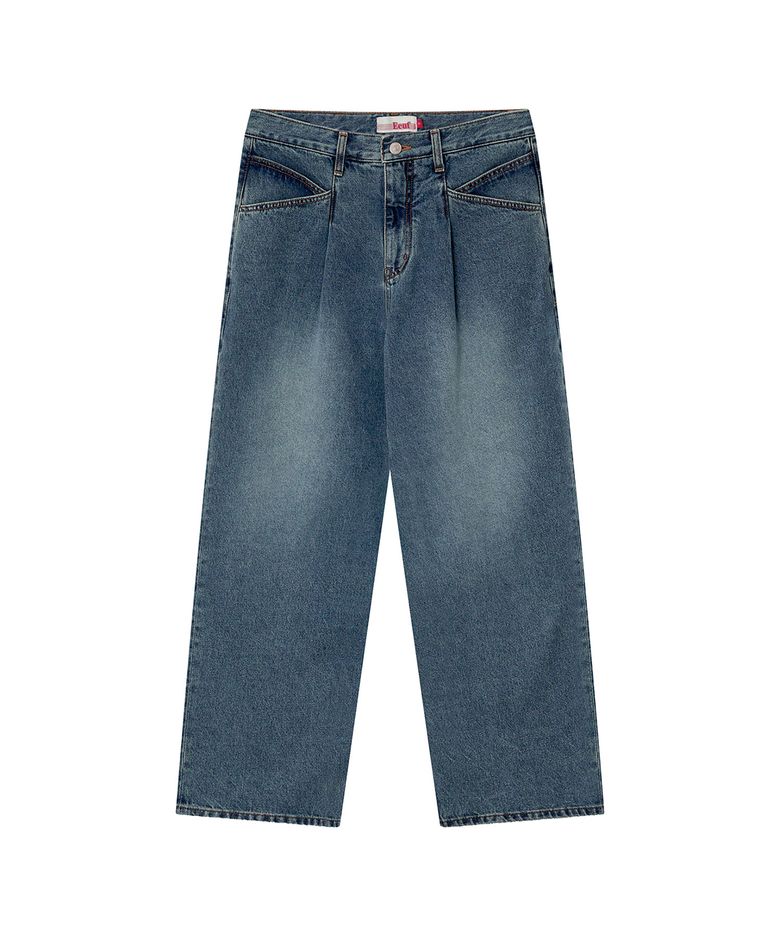 LINE CONTOUR DENIM PANTS / INDIGO BLUE