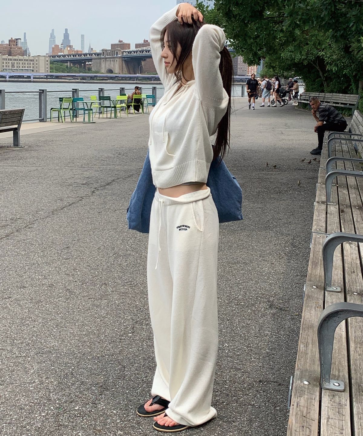 썸웨어버터(SOMEWHEREBUTTER) Mute Wool Knit Pants - Ivory