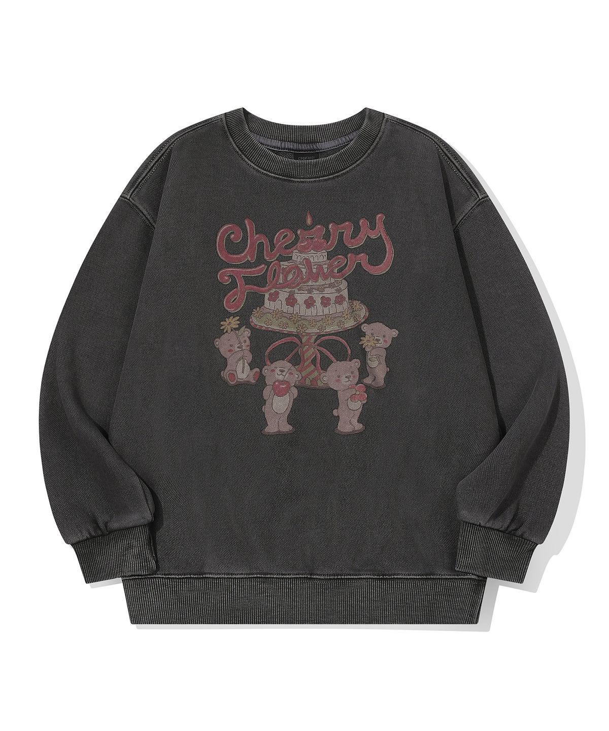 꼼파뇨 키즈(CPGN KIDS) KIDS 테디스 케이크 피그먼트 맨투맨 스모크블랙