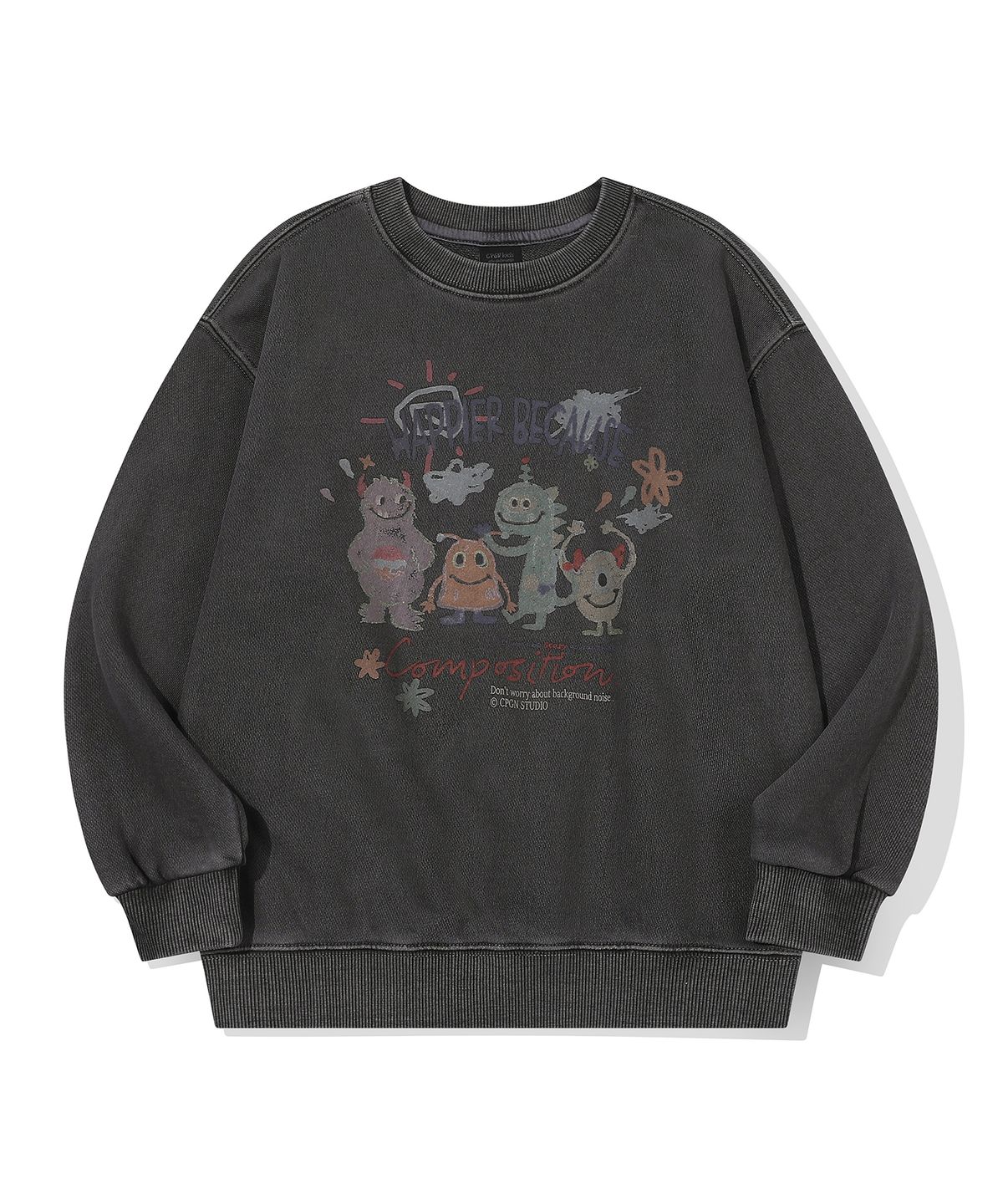 꼼파뇨 키즈(CPGN KIDS) KIDS happy day 피그먼트 맨투맨 스모크블랙