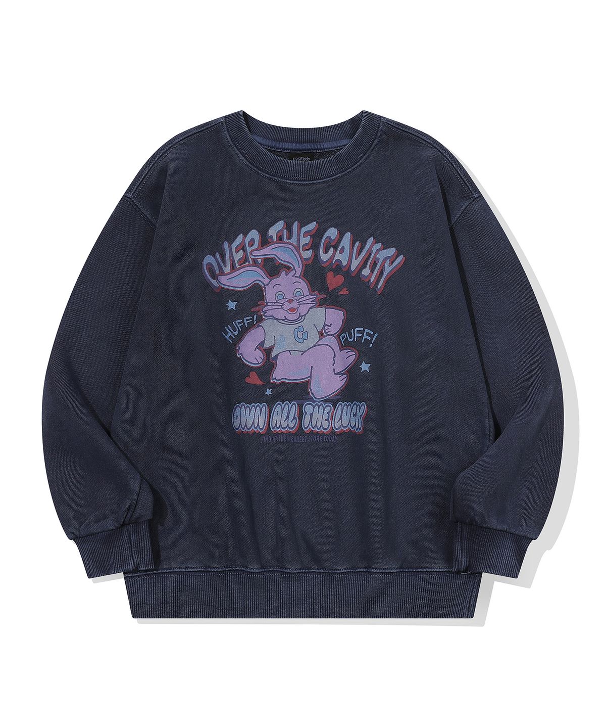 꼼파뇨 키즈(CPGN KIDS) KIDS HUFF Hoppi 피그먼트 맨투맨 다크블루