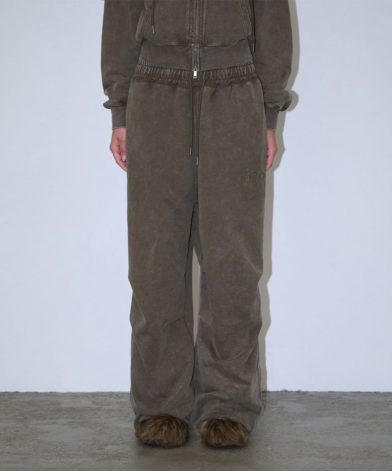 Pigment Stud Sweat Pants - Khaki brown