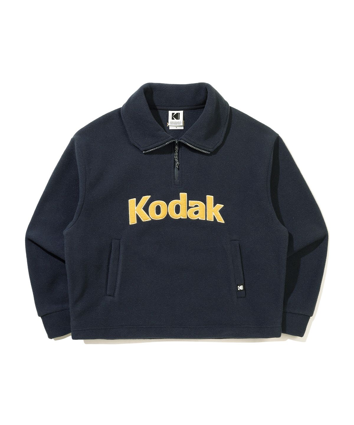 코닥(KODAK) 컬러라마 마이크로플리스 반집업 맨투맨 우먼 NAVY