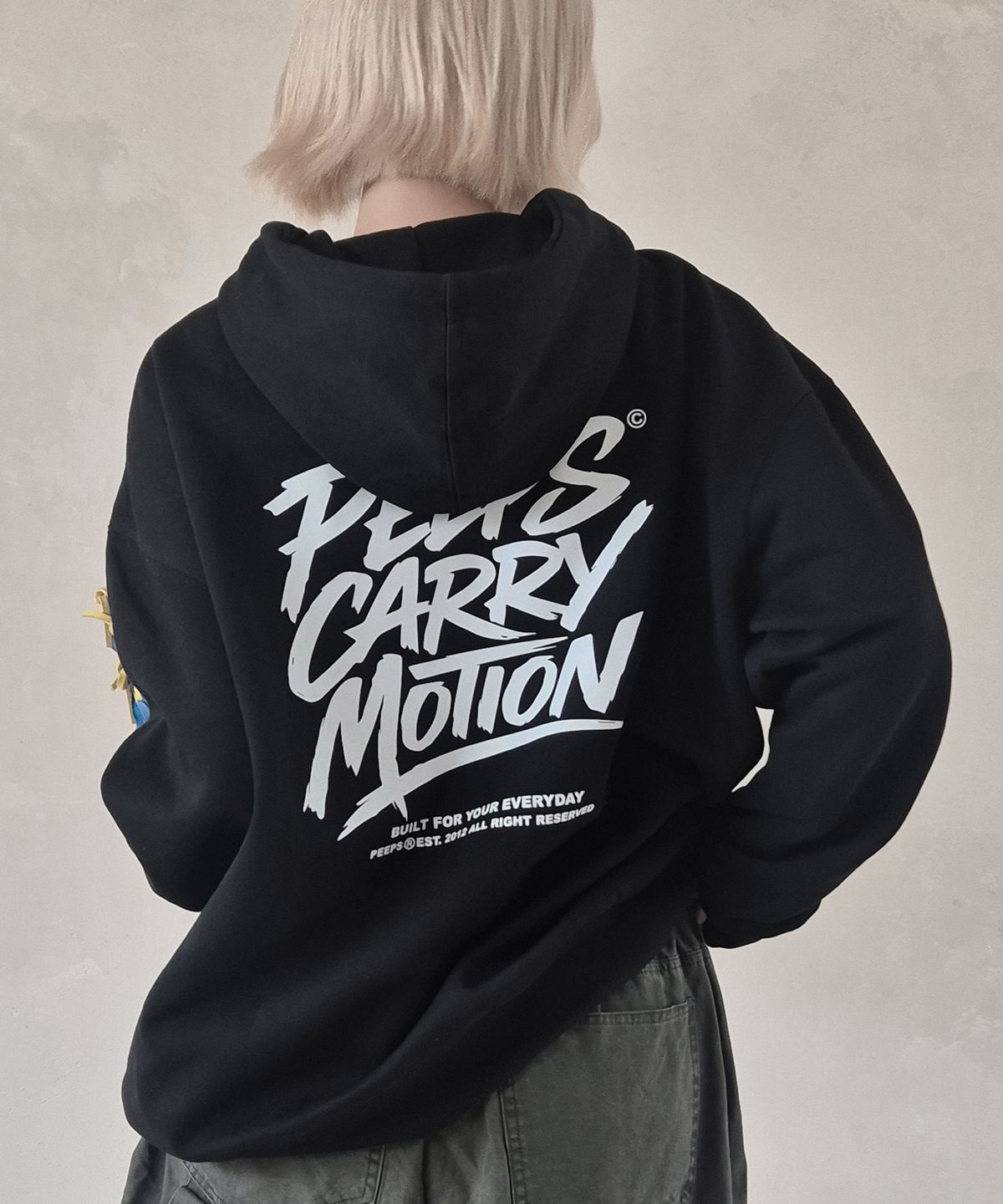 핍스(PEEPS) Carry Motion Hoodie (BLACK)