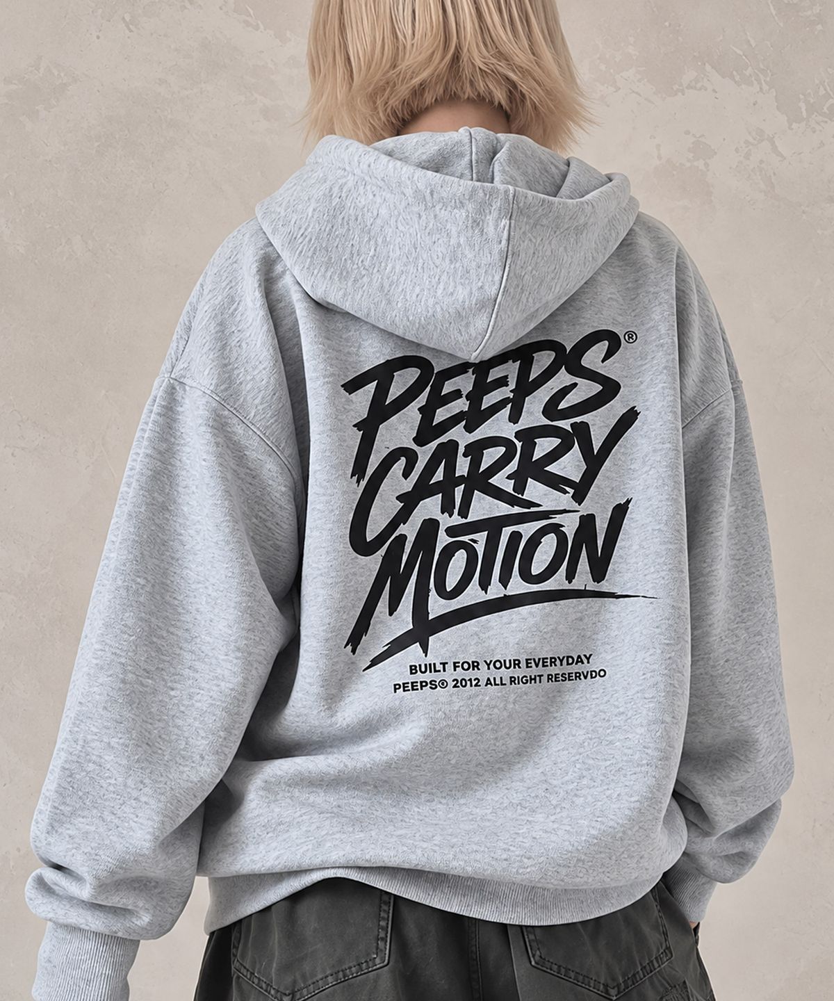 핍스(PEEPS) Carry Motion Hoodie (GREY)