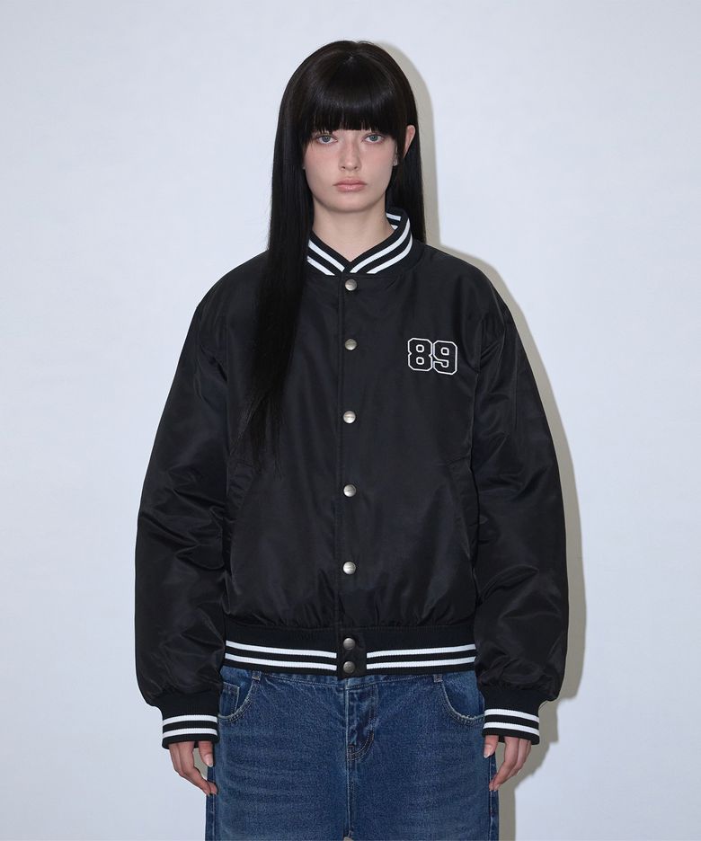 Patch Logo Stadium Jacket - Black