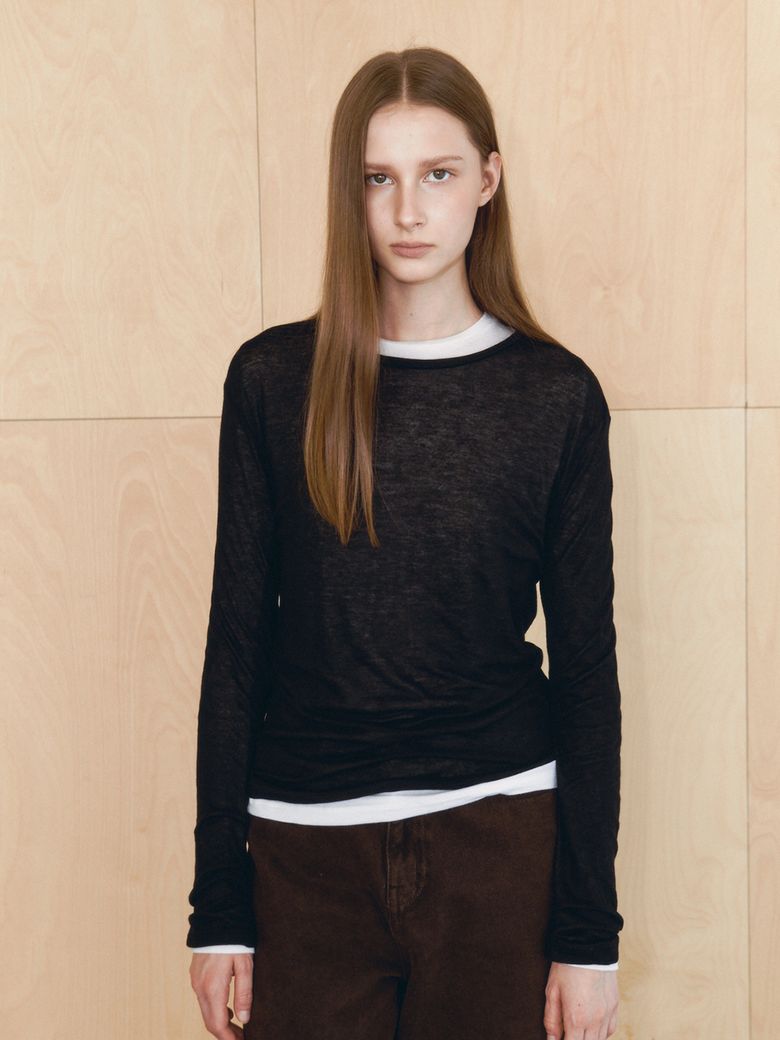 Soft Long Sleeve T-shirt(Black)
