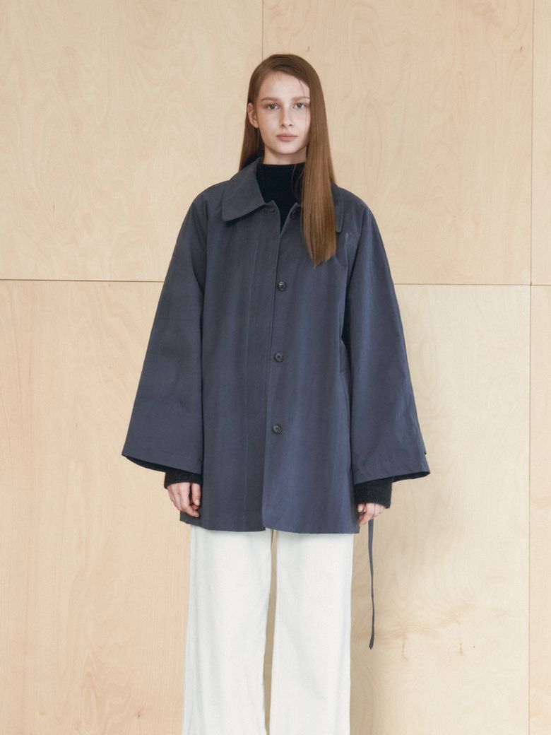 Classic Belted Half Trench(Charcoal)