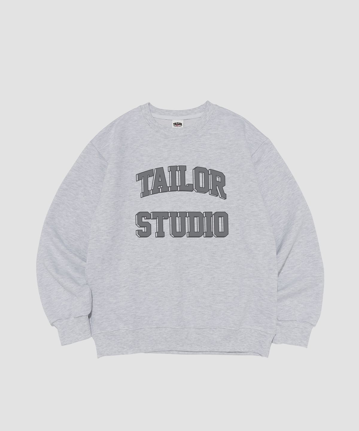 테일러 스튜디오(TAILOR STUDIO) [라이트코튼] 클래식 바시티 블록 맨투맨 (라이트그레이)