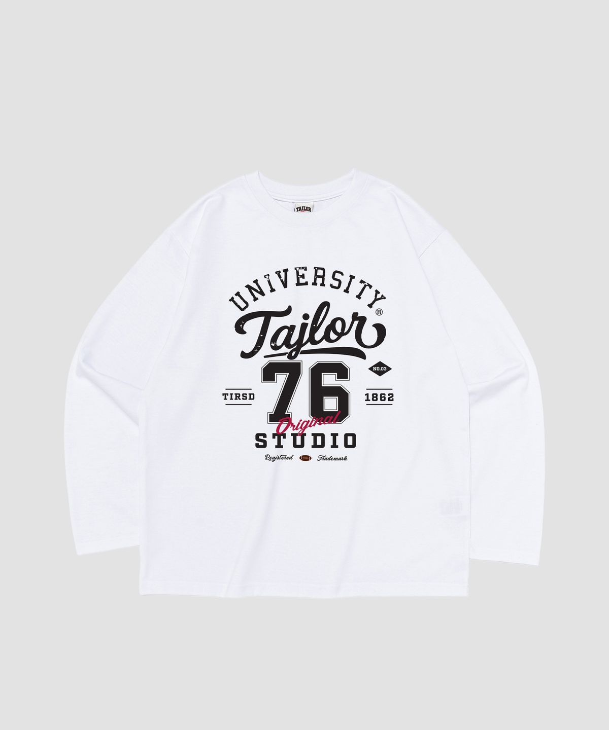 테일러 스튜디오(TAILOR STUDIO) 유니버시티 76 그래픽 롱슬리브 (화이트)
