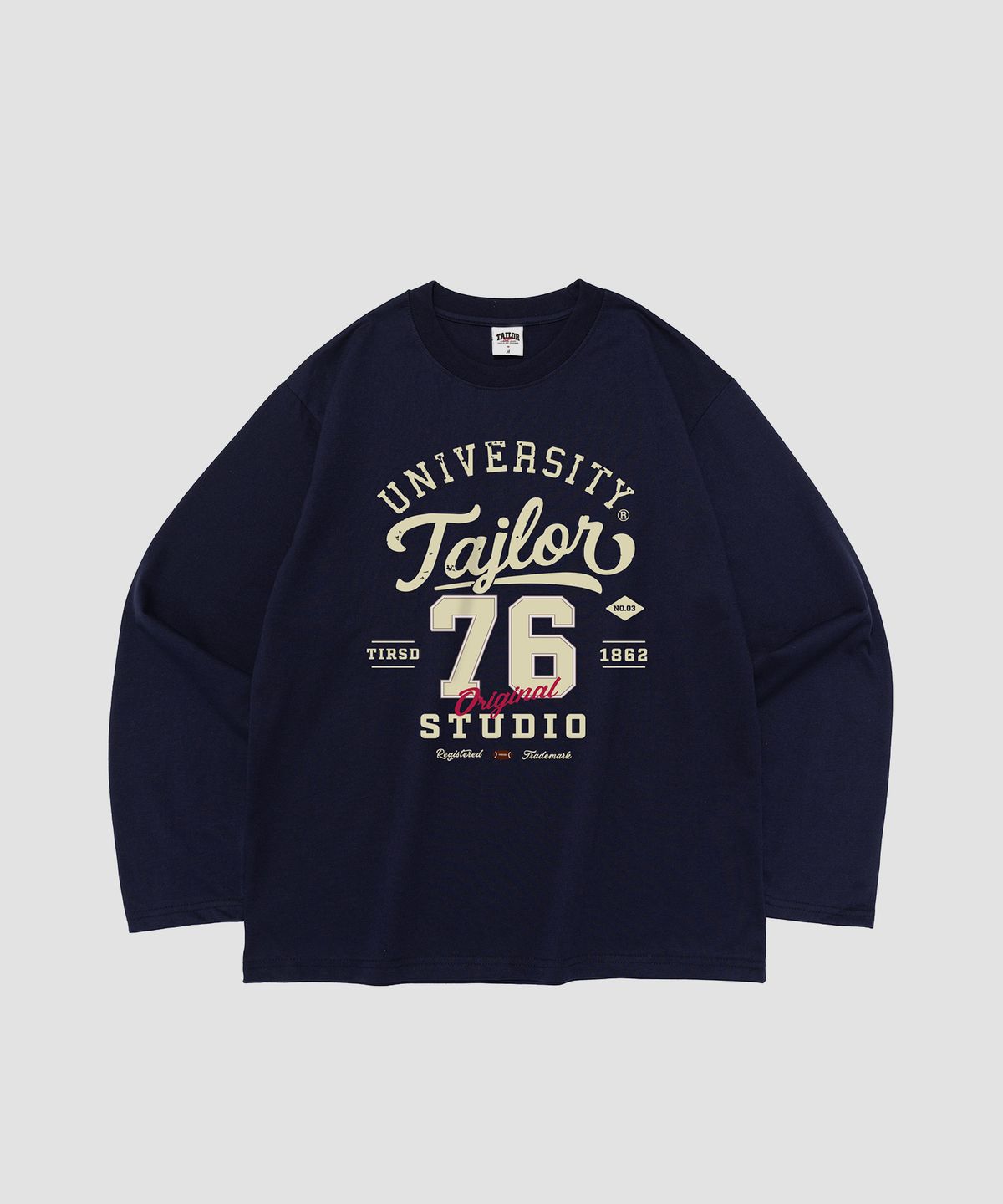 테일러 스튜디오(TAILOR STUDIO) 유니버시티 76 그래픽 롱슬리브 (네이비)