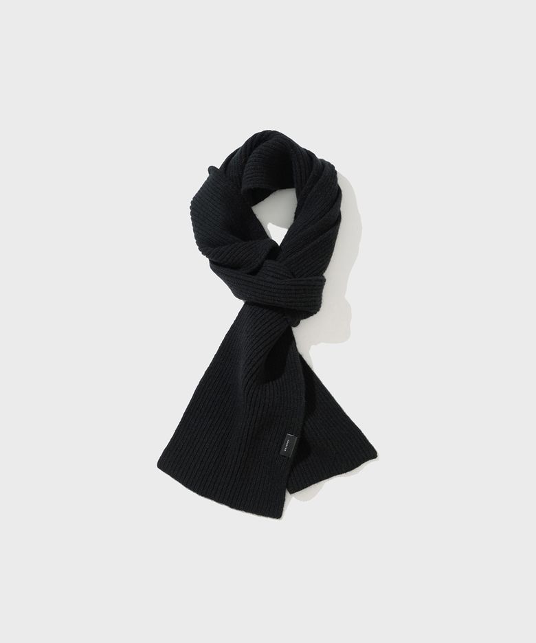 CASHMERE BLENDED WOOL MUFFLER (BLACK)