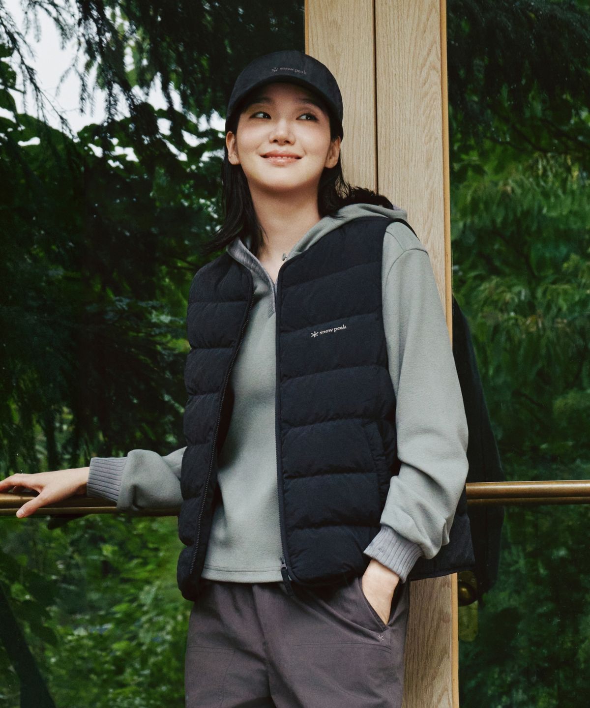 스노우피크 어패럴(SNOWPEAK APPAREL) 리젠 니트 여성 후드 티셔츠 (S26WWFHD77) Khaki Gray